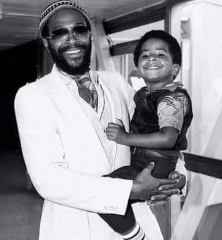 Young Frankie Gaye with his late father Marvin Gaye.
